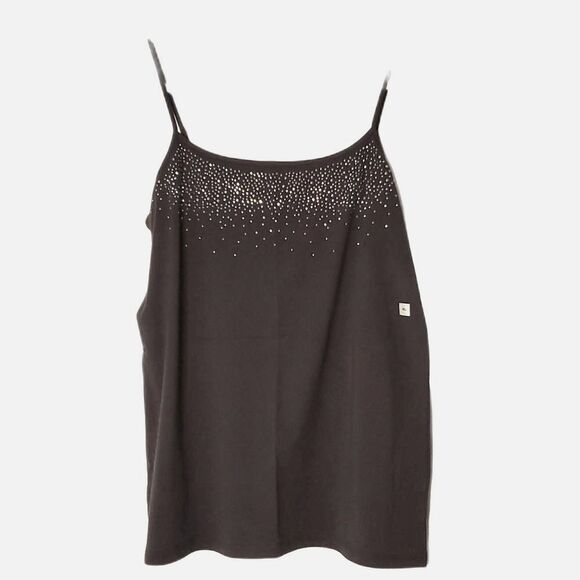 Tank Camisole by Loft Black Silver Rhinestones Size XL  NWT - Picture 1 of 6